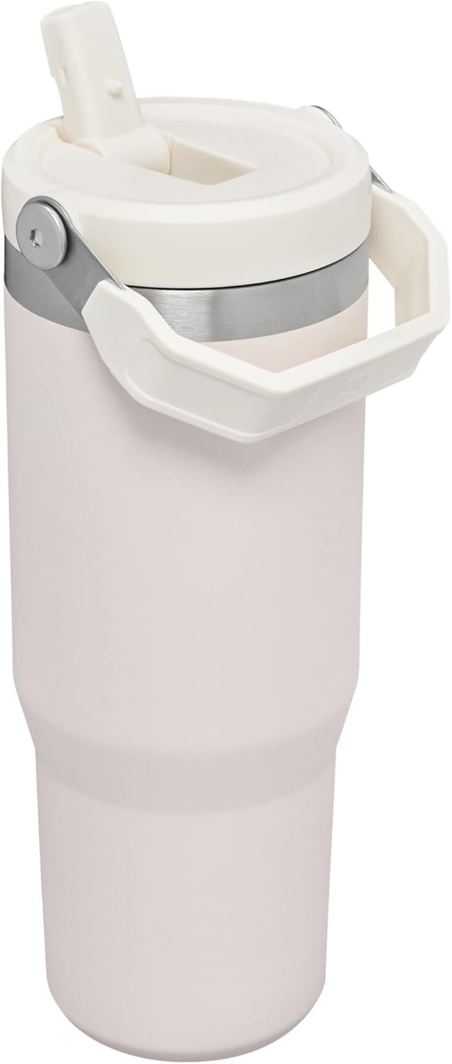 STANLEY IceFlow Flip Straw Tumbler with Handle 30 oz | Twist On Lid and Flip Up Straw | Leak Resistant Water Bottle | Insulated Stainless Steel |BPA-Free | Rose Quartz 1.0 - Image 3